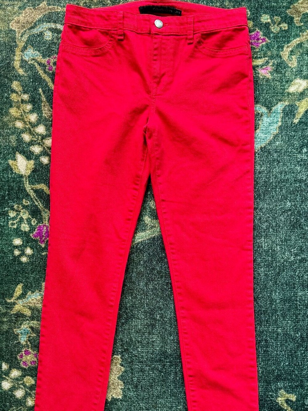 Calvin Klein Jeans Legging Fit Bright Red Stretch Denim Pants Size 29/8